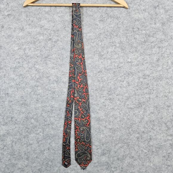 Robert Talbott Jarrod's Necktie Red & Blue Paisley Silk Hand Sewn & Printed 3x57 - Picture 2 of 9